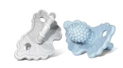 RazBaby Baby Accessories Blue/Grey Razberry Silicone Teether 2pk