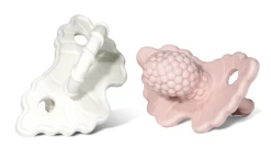 RazBaby Baby Accessories Pink/White Razberry Silicone Teether 2pk