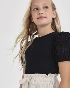 Mayoral Spring Black Eyelet Short Sleeve Shirt Spring/Summer 2023