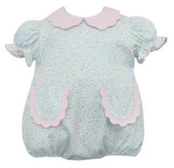 Petit Bebe/Petit Ami/Claire & Charlie Vilma Turq/Pink Floral Knit Bubble