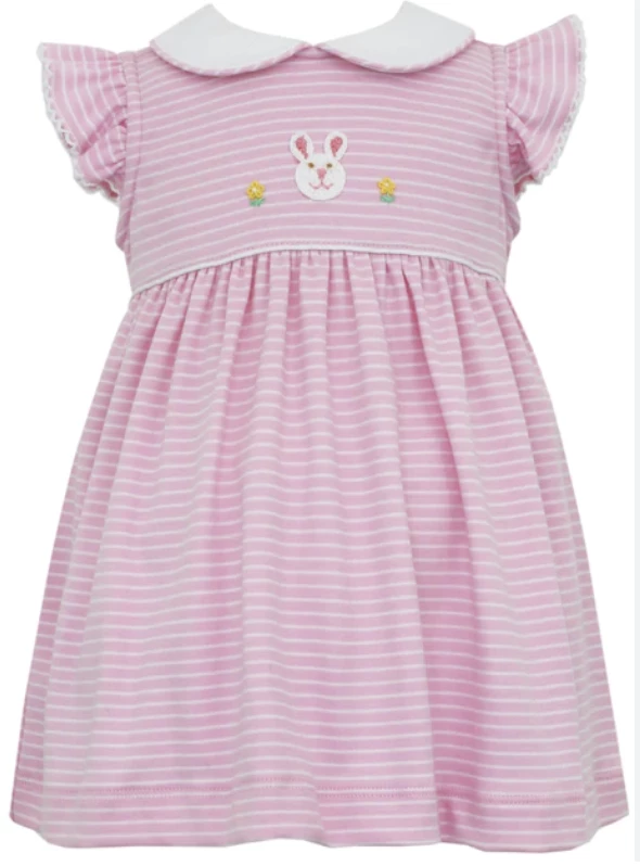 Cheap ๐ฏ Petit Bebe/Petit Ami/Claire & Charlie Spring/Summer 2023 Bunny Pink/White Stripe Knit ๐ Dress ๐ 2 Petit Bebe/Petit Ami/Claire & Charlie Spring/Summer 2023 Bunny Pink/White Stripe Knit Dress