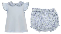 Petit Bebe/Petit Ami/Claire & Charlie Blue Floral Print Bloomer Set