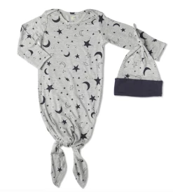 Everly Grey TWINKLE NIGHT KNOTTED GOWN W/HAT Infant Clothing