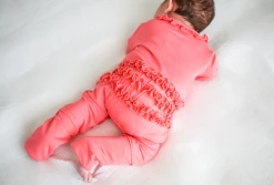 Rockin Royalty Infant Clothing Coral Crush Ruffle Footie