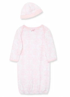 Little Me Infant Clothing Damask Scroll Sleeper Gown & Hat