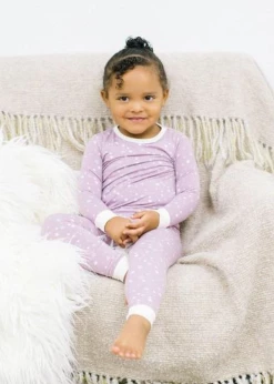 Sweet Bamboo Stars Purple Kid Pj Set Infant Clothing