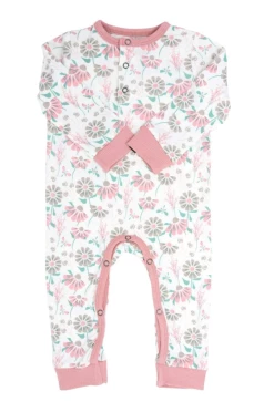 Baby Registry Retro Flower Long Romper
