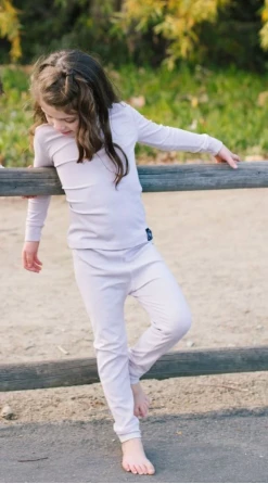 Sweet Bamboo Orchid Hush Ribbed Kid Pj Set