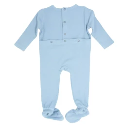 Sweet Bamboo Infant Clothing Bashful Blue Footie W/Bum Flap