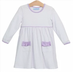 Trotter Street Kids Spring/Summer 2023 Millie Pocket Dress Lavender Dot
