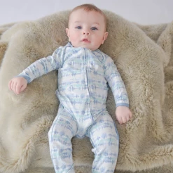 Cheap โค๏ธ Sweet Bamboo Northern Lights Blue Piped Zipper Footie Infant Clothing ๐ 3 Sweet Bamboo Northern Lights Blue Piped Zipper Footie Infant Clothing