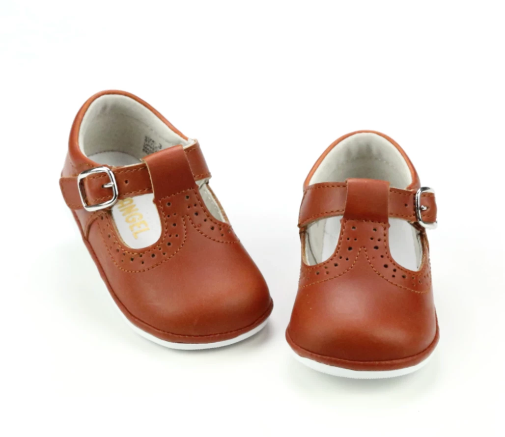 Buy ❤️ L'Amour 👟 Shoes Gemma Leather T-Strap Mary Jane Cognac 🎉 3 L'Amour Shoes Gemma Leather T-Strap Mary Jane Cognac