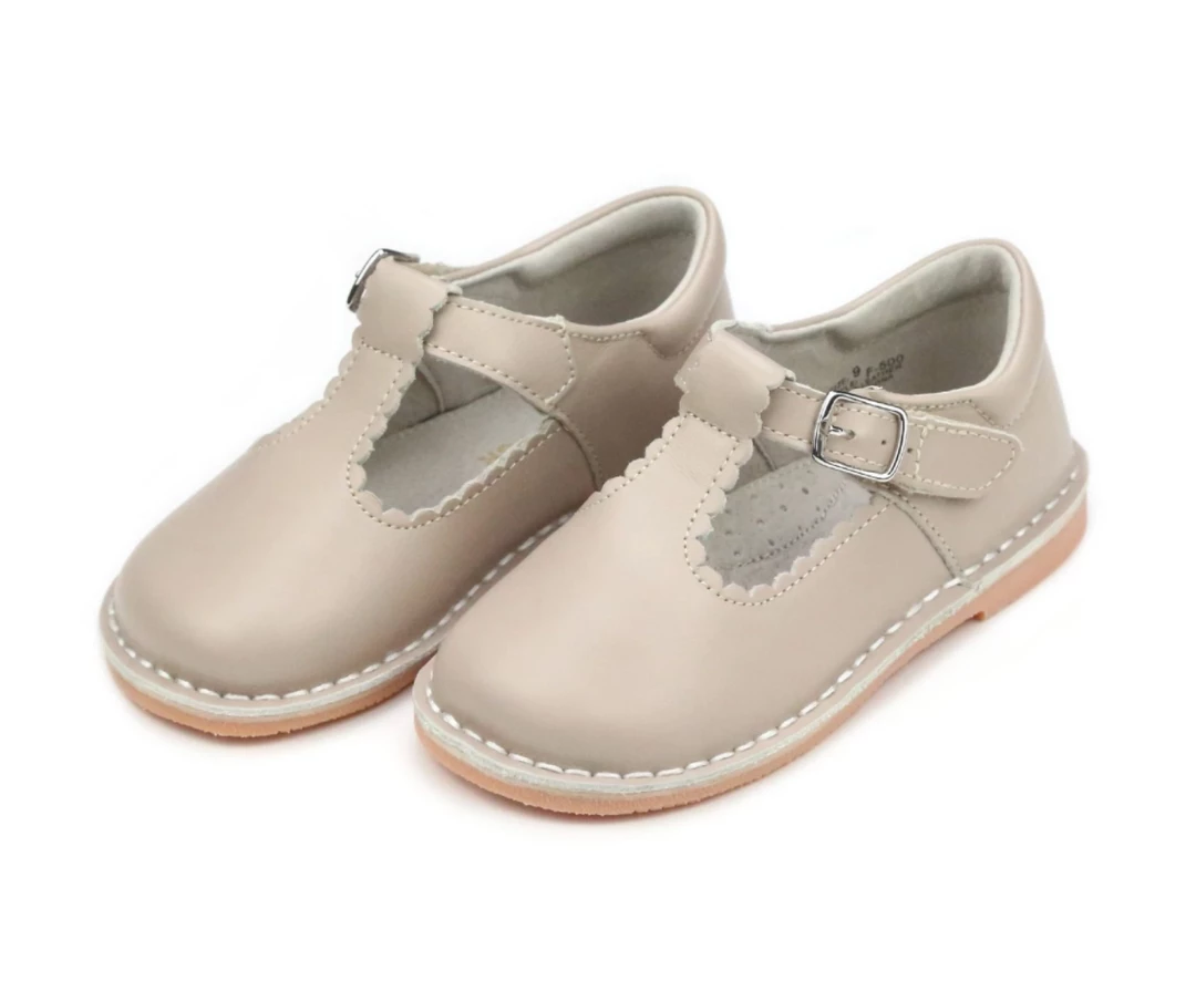 Cheap ๐ L'Amour ๐ Shoes Selina Scalloped T-Strap Mary Jane In Almond ๐ 2 L'Amour Shoes Selina Scalloped T-Strap Mary Jane In Almond