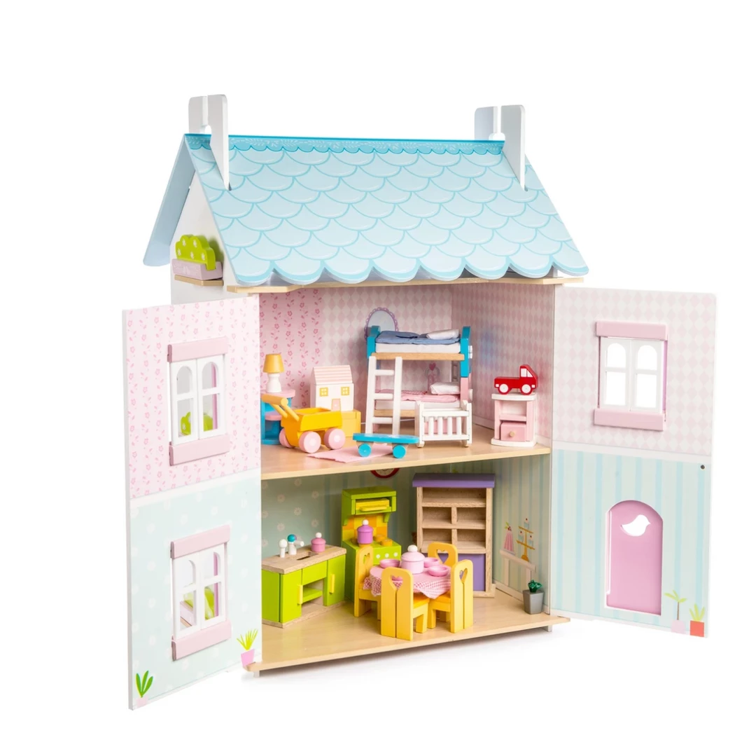 Cheap 👍 Le Toy Van Toys Blue Bird Cottage & Furniture 👍 3 Le Toy Van Toys Blue Bird Cottage & Furniture