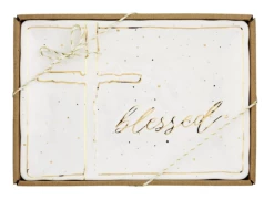 Mudpie Decor Cross Sentiment Platter W/Tuscan Crackers Set