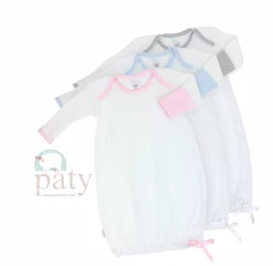 Paty Gown White W/Grey Trim
