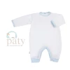 Paty Romper White W/Blue Trim Infant Clothing