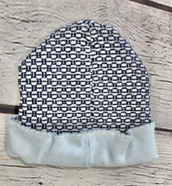Infant Clothing Paty Navy Blue Beanie W/Blue Trim