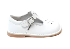 L'Amour White T Strap Mary Jane Shoes