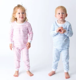 Baby Registry APPLIQUE STRIPES 2 PIECE GIRL'S LOUNGEWEAR
