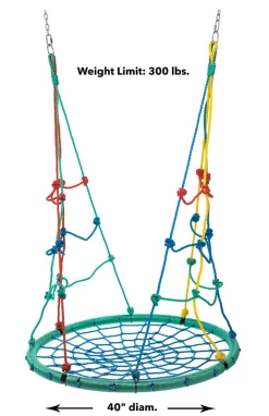 HEARTHSONG 40-Inch 2-in-1 Colorful Climbing Rope Swing Toys