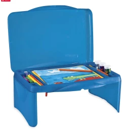 HEARTHSONG Portable Folding Lap Desk With Storage Activity Tray - Blue
