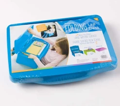 HEARTHSONG Portable Folding Lap Desk With Storage Activity Tray - Blue