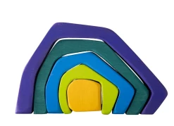 HEARTHSONG Toys 5-Piece Wooden Stackable Nesting Blocks Play Set - Mountain