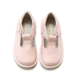 L'Amour Selina Scalloped T-Strap Mary Jane Pink