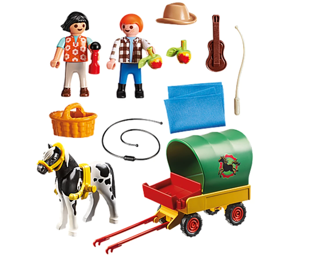 Brand new 🔥 PLAYMOBIL Picnic With Pony Wagon Toys ✨ 2 PLAYMOBIL Picnic With Pony Wagon Toys