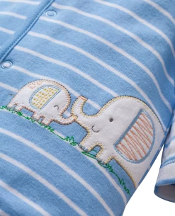 Baby Registry Elephants Footed One-Piece And Hat