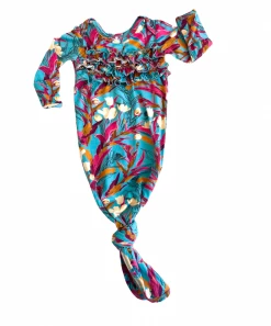 Rockin Royalty Infant Clothing Tropical Magenta Knot Gown