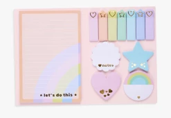 OOLY Toys Side Notes Sticky Tab Note Pad- Pastel Rainbows