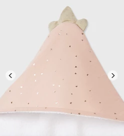 Baby Registry Pink W/Gold Heart Hooded Towel