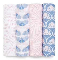 Aden + Anais Deco Cotton Muslin Swaddle 4pk