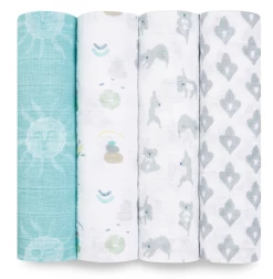 Baby Registry Now & Zen Cotton Muslin Swaddle 4pk