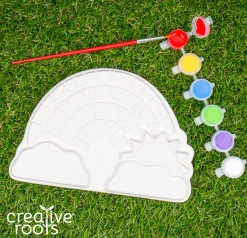 HORIZON GROUP CREATIVE ROOTS PAINT YOUR OWN RAINBOW GARDEN STONE