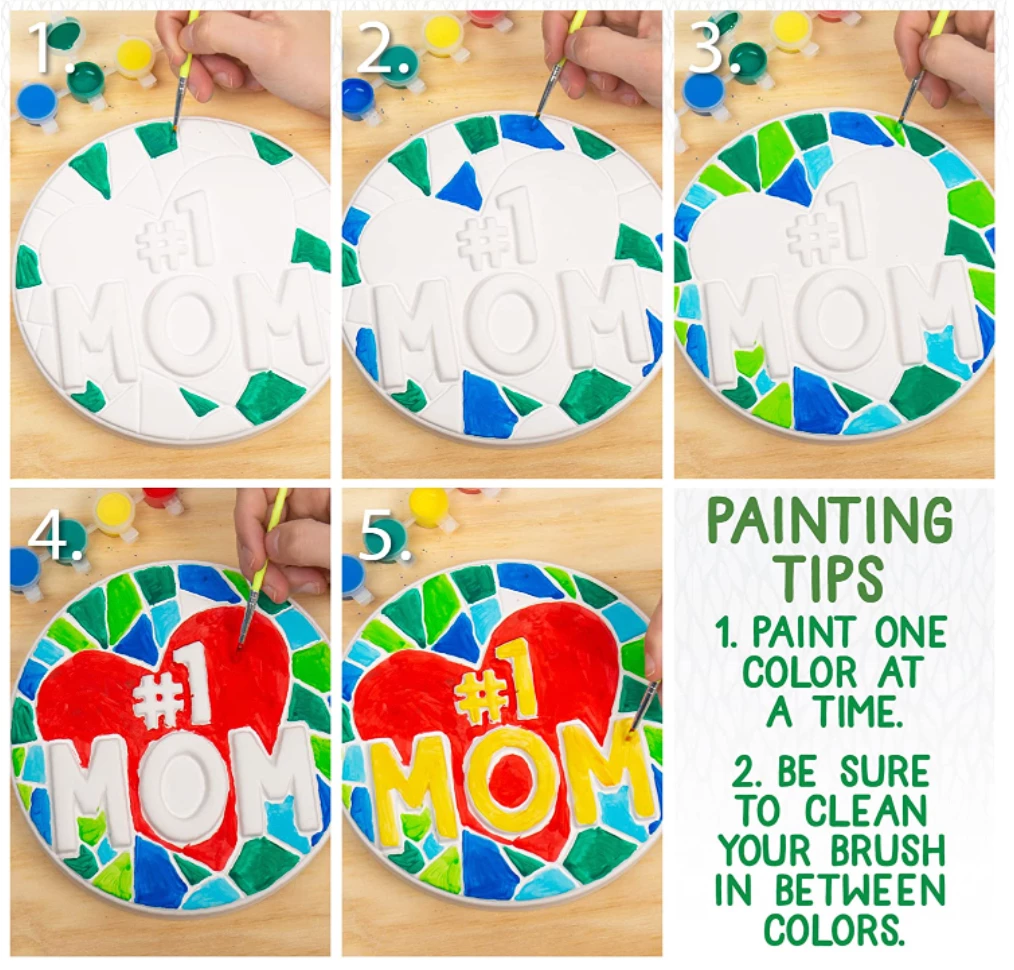 Outlet ⌛ HORIZON GROUP Creative Roots Paint Your Own No.1 MOM Stepping Stone Toys 👏 3 HORIZON GROUP Creative Roots Paint Your Own No.1 MOM Stepping Stone Toys