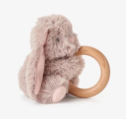 Baby Registry Ring Rattle Plush Brown Bunny