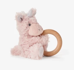 Elegant Baby Ring Rattle Swirl Plush Unicorn Baby Accessories