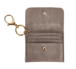 Itzy Ritzy Taupe Mini Wallet Card Holder & Key Chain Charm Baby Accessories