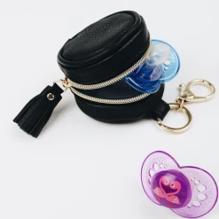 Baby Registry Black Diaper Bag Charm Pod Keychain