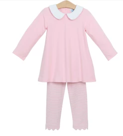 Trotter Street Fall 22 Claire Long Sleeve Pants Set Light Pink New Arrivals