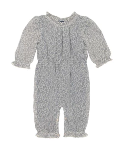 Mabel & Honey Fall 22 Remy Woven Floral Blue Romper New Arrivals