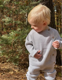 Me & Henry/Ettie & H Fall New Arrivals Kris Grey Knit Sweater