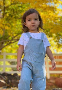 Me & Henry/Ettie & H Fall Dusty Blue Knit Perran Overall