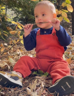 Me & Henry/Ettie & H Fall New Arrivals Pumpkin Knit Perran Overall