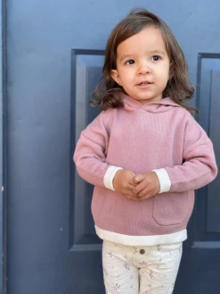 Me & Henry/Ettie & H Fall Rose/Ivory Knit Tegen Sweater