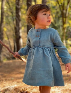 Me & Henry/Ettie & H Fall New Arrivals Teal Gauze Mirren Dress