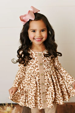 Serendipity/Swoon Baby 22 Leopard Button Tunic W/Stripe Legging